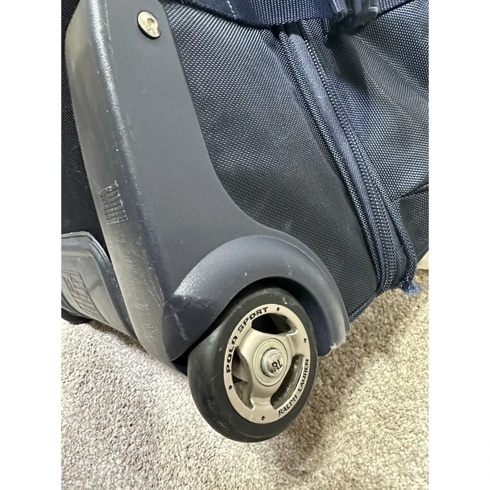 Polo Sport Ralph Lauren Large Rolling Duffle Bag Navy Yellow Wheeled Luggage